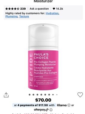 Paula's Choice Pink Pro-Collagen Peptide Plumping Moisturizer